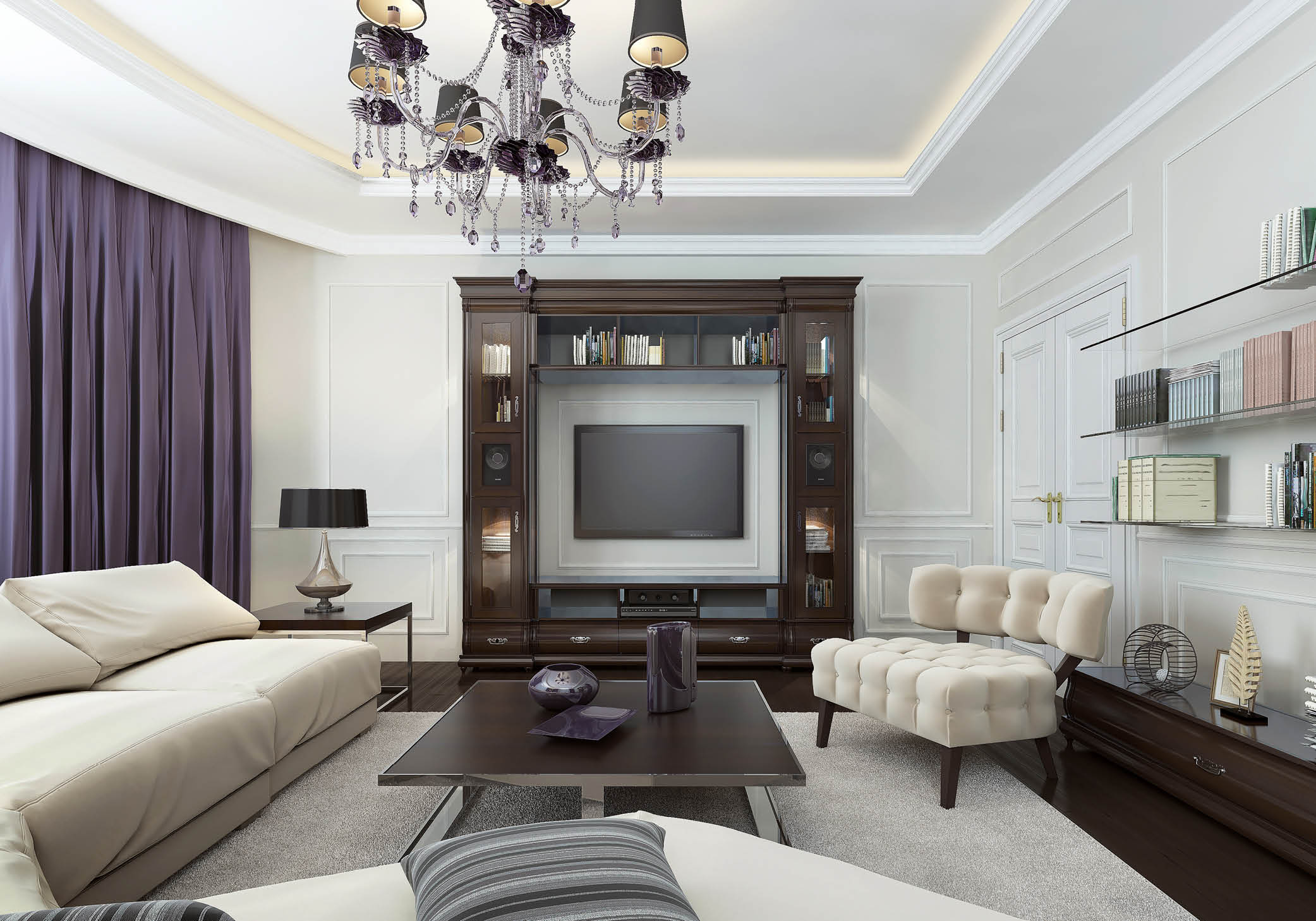 modern living room in art deco style